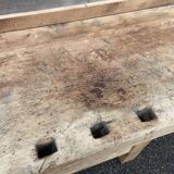 Industrial table carpenter's workbench in raw natural wood vintage bohemian