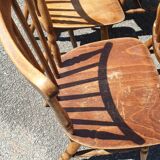 6 seventies wood comb chairs