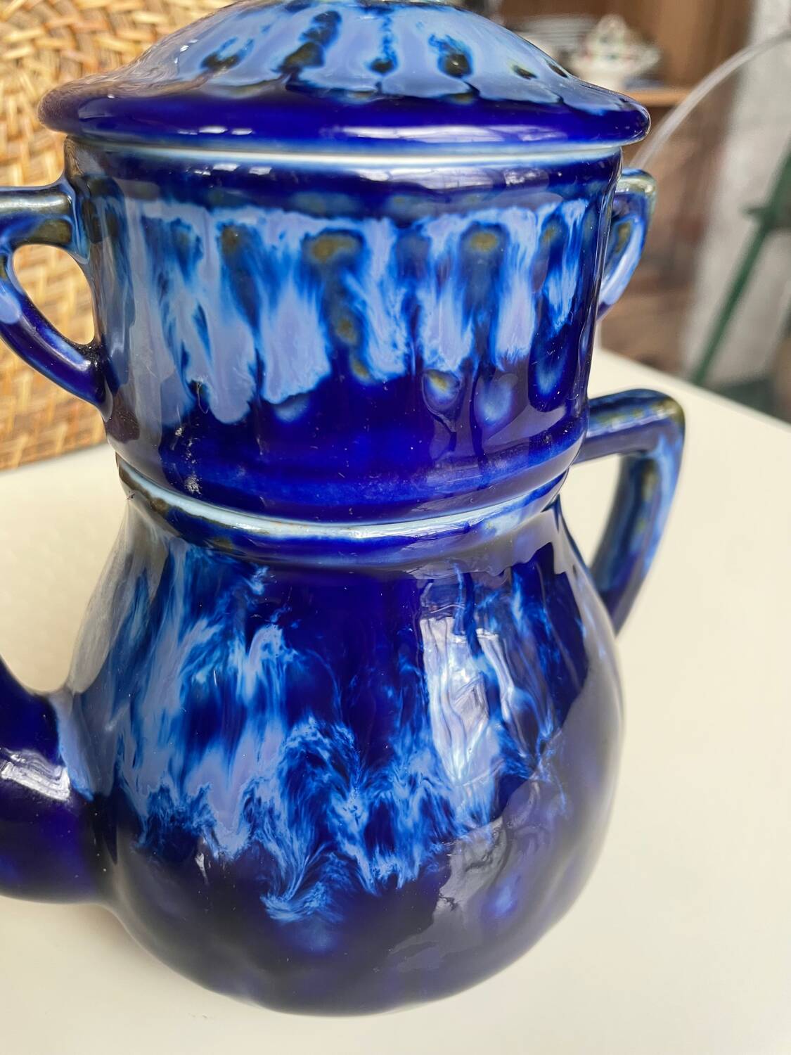 Old enameled coffee pot