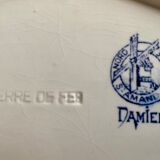 Plat de service terre de fer St Amand & Hamage motif damier