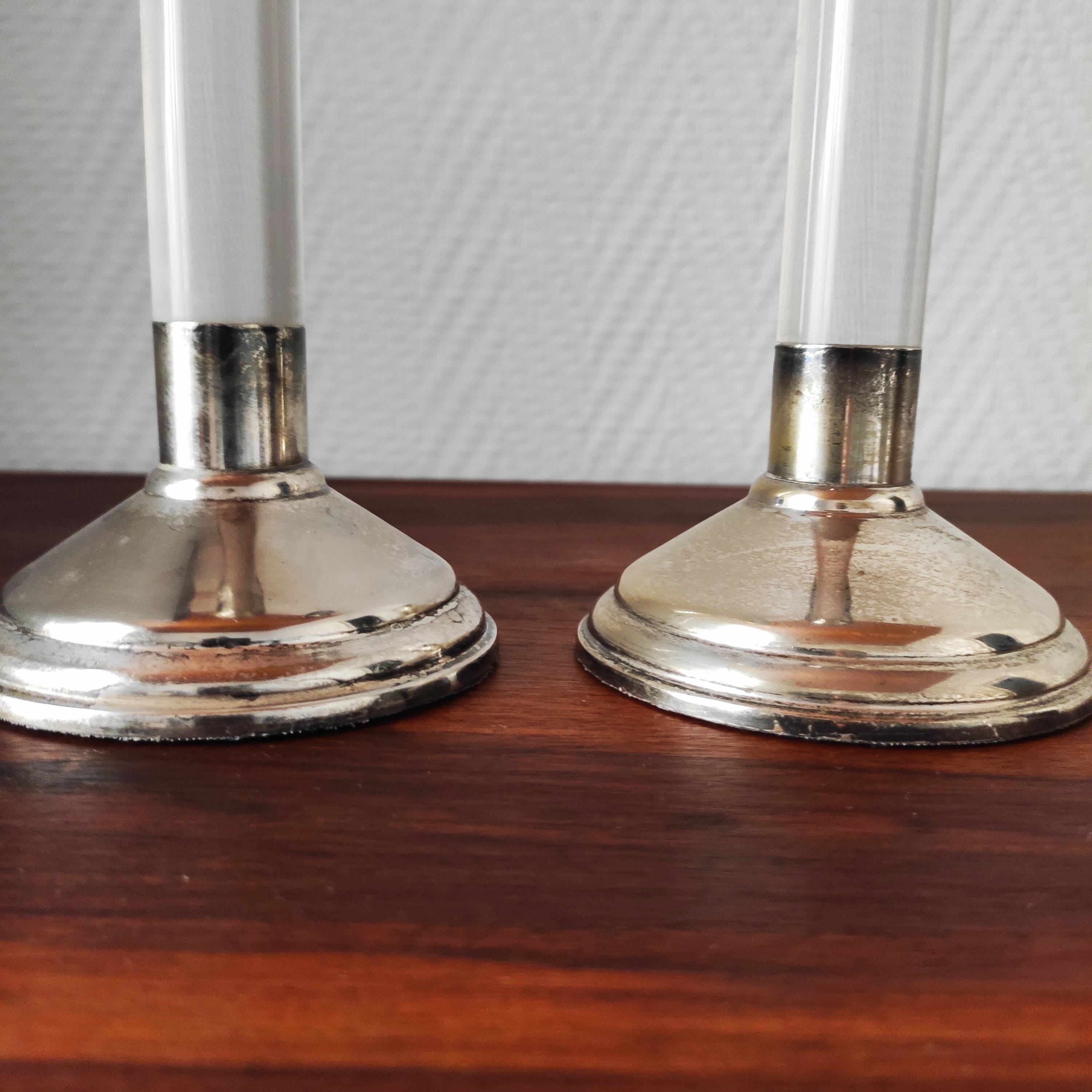Vintage 70s candlestick pair