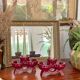 Pair of vintage glazed ceramic candle holders