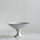 Footed bowl, earthenware compote dish, Flora Plateel Gouda Holland