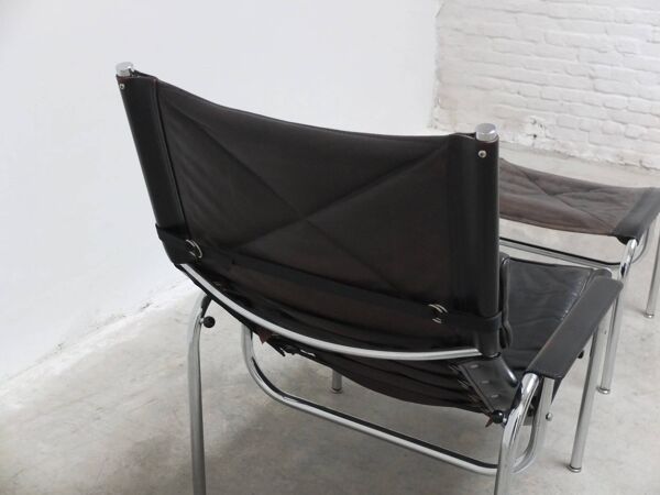 Fauteuil inclinable 'HE1106' avec repose-pieds par Hans Eichenberger pour Strässle, 1978