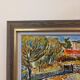 Peinture à l’huile de paysage vintage suédoise moderne du milieu du siècle « Champ fauviste », encadrée