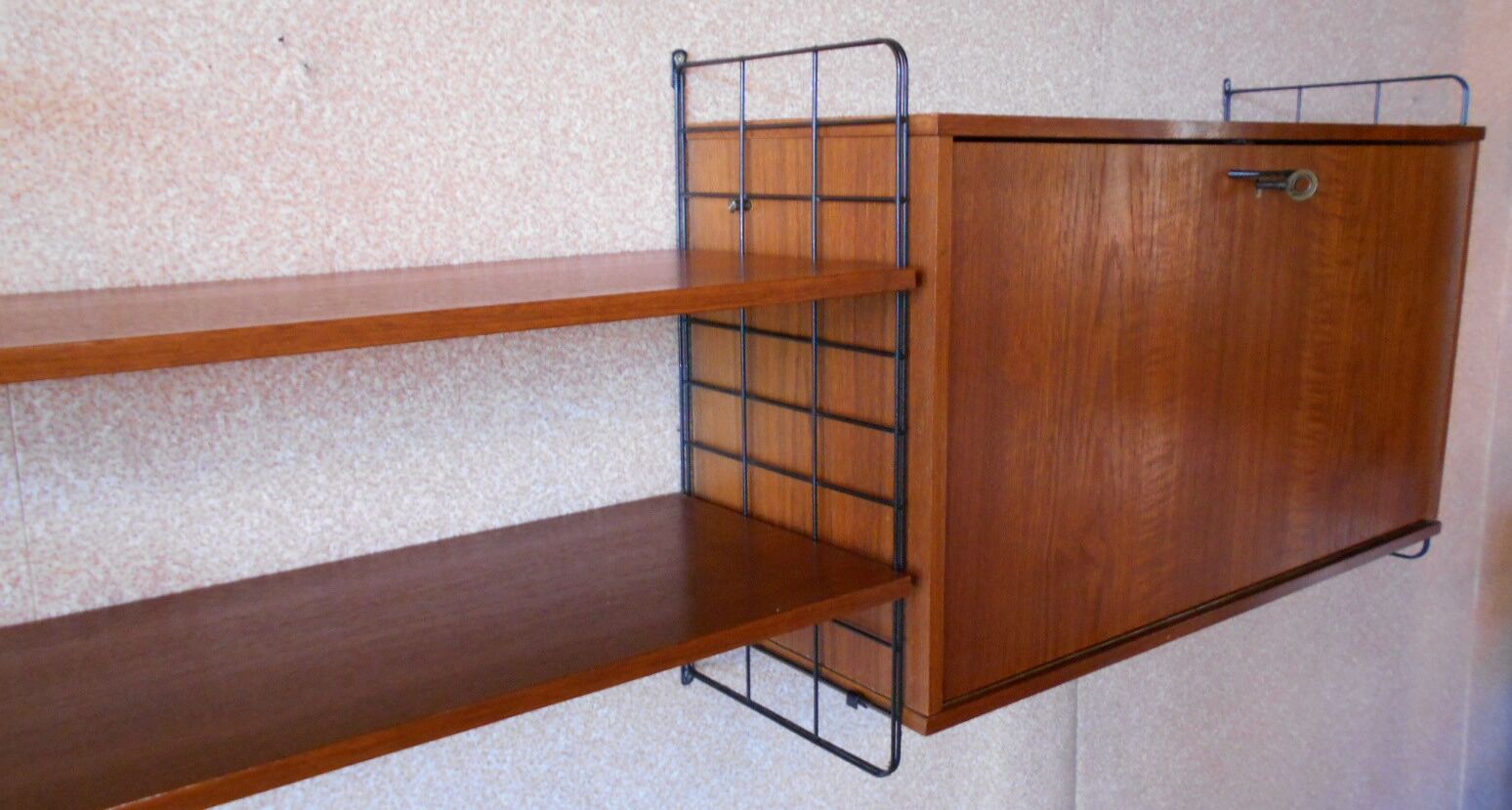Scandinavian teak wall shelves and modular teak