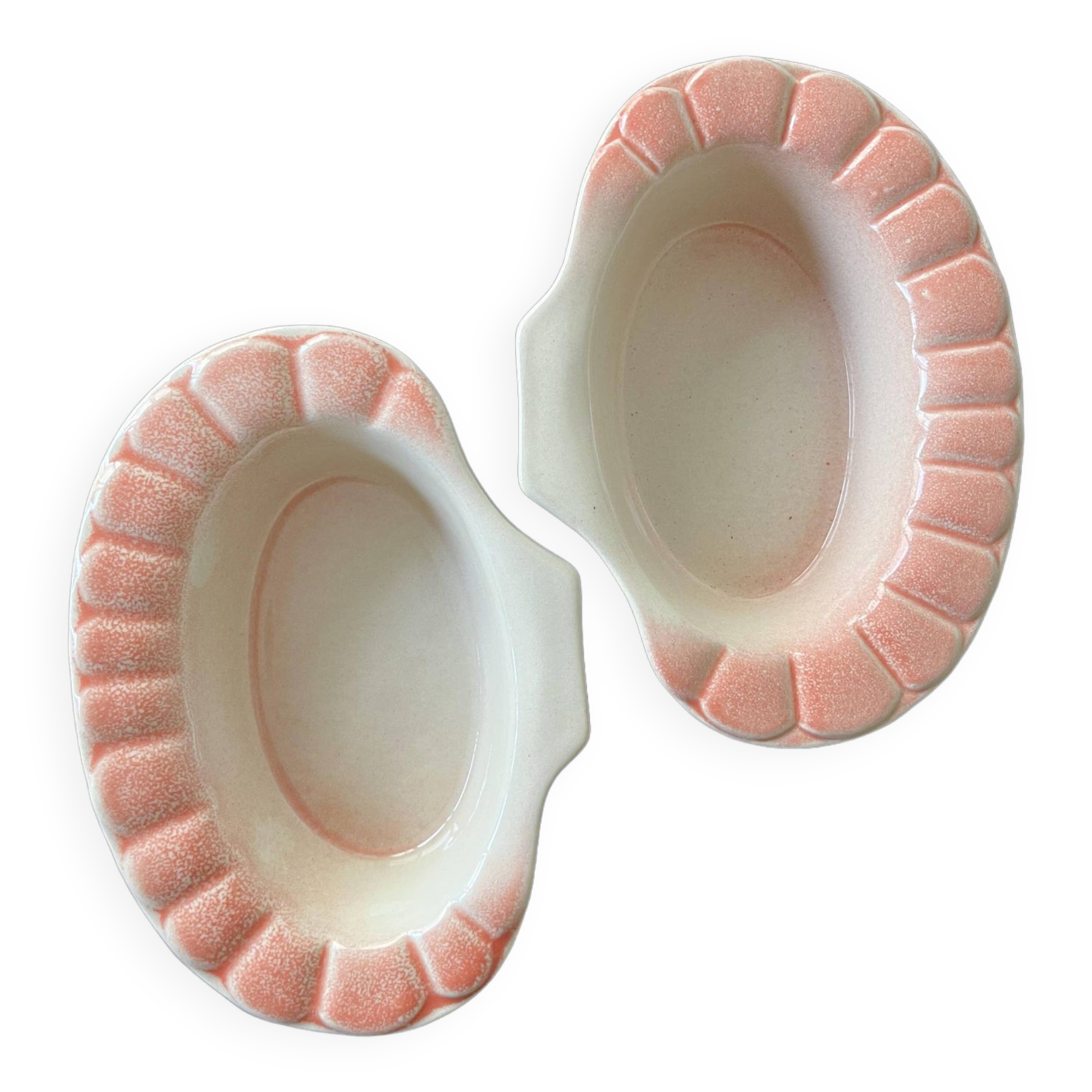 Lot de 2 ramequins Charles Amand rose orangé