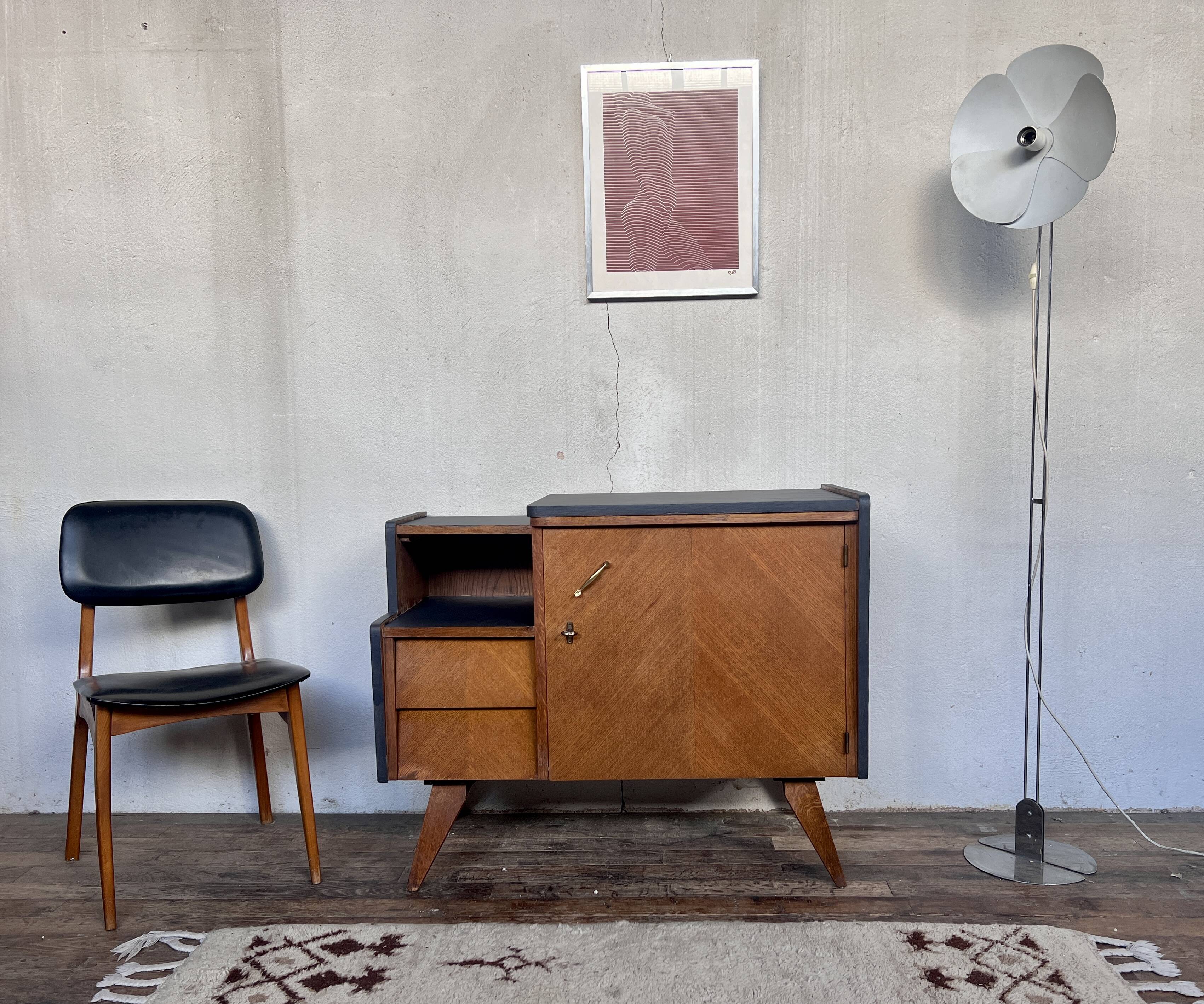 Meuble tv enfilade vintage pieds compas