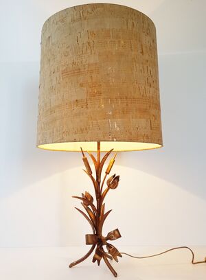 lampe de table en métal doré 1970
