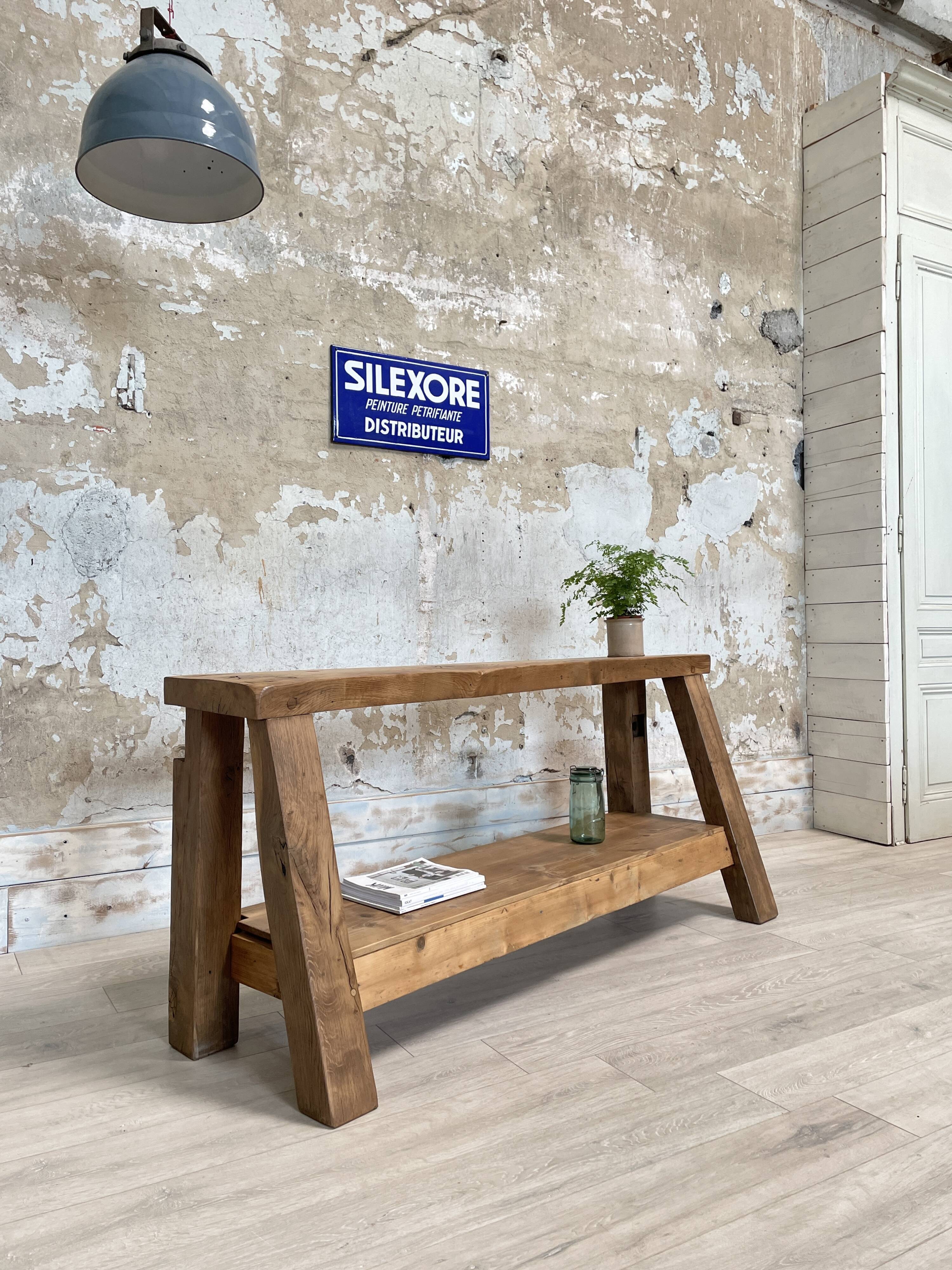 Workshop workbench in solid oak