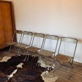 Set of 5 folding metal chairs