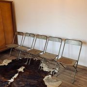 Set of 5 folding metal chairs