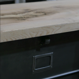 Industrial storage cabinet 12 strafor valve and solid oak top