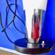 Old lamp design art deco vintage metal and opaline