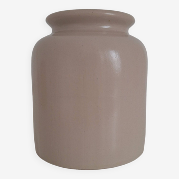 Beige stoneware mustard pot