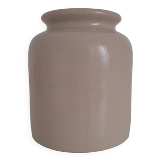 Beige stoneware mustard pot