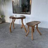 Pair of elm side tables