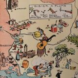 Vintage poster, illustrated map of Provence, 1939 - JP Pinchon