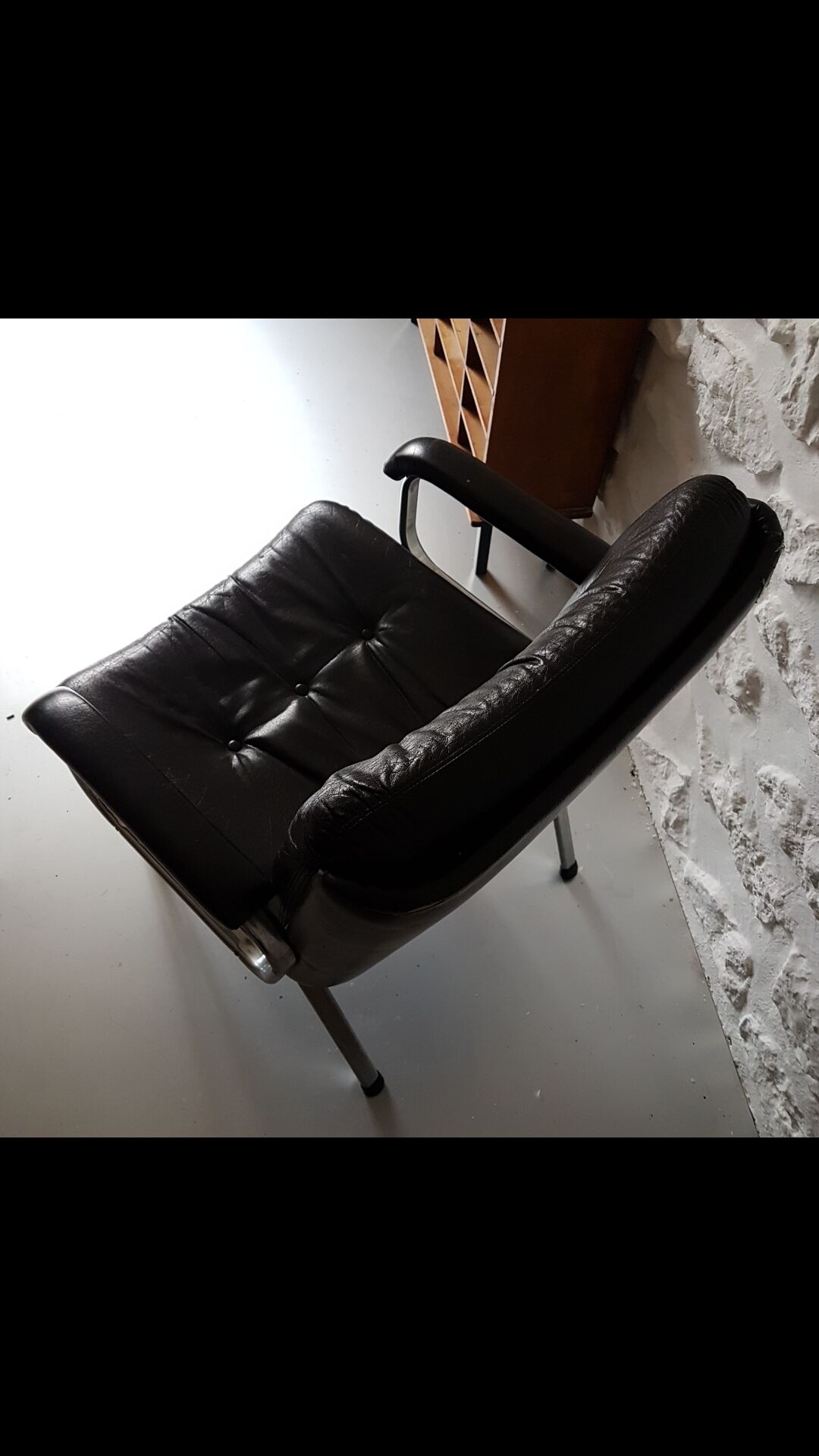Chrome and black office armchair