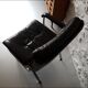 Chrome and black office armchair