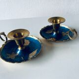 Pair of shell candlesticks