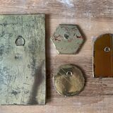 Set of 4 vintage brass mirrors