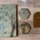 Set of 4 vintage brass mirrors