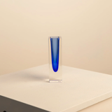 Blue "Square" vase by Flavio Poli for Seguso 60's