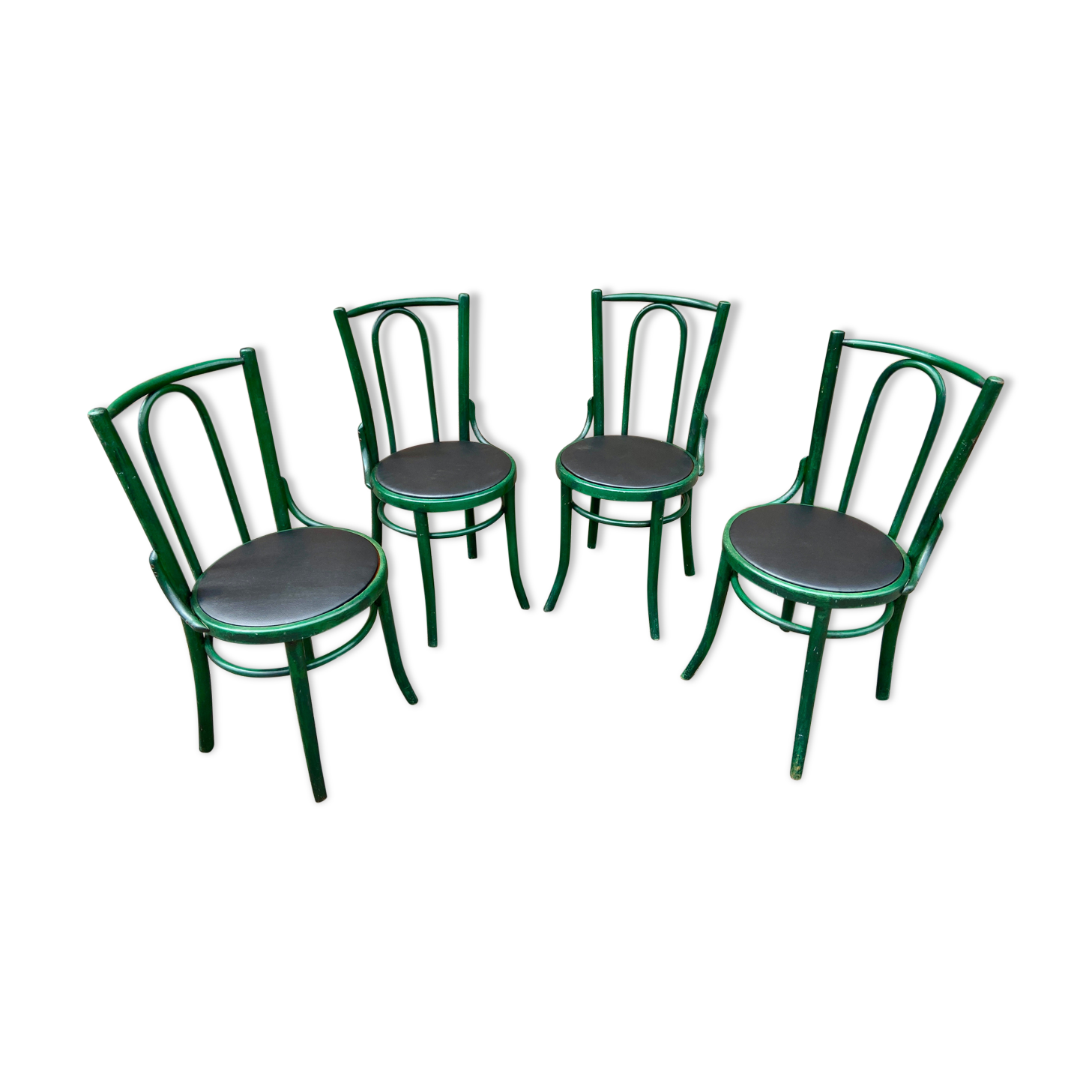 Set of 4 Chairs restaurant café wood curved bistro