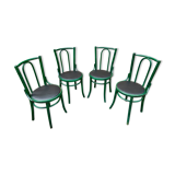 Set of 4 Chairs restaurant café wood curved bistro
