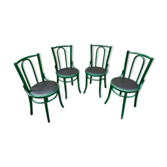 Set de 4 chaises restaurant café bois courbé bistrot