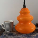 Orange opaline pendant light