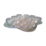 Set de 12 petits verres cerclés or