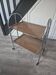 folding dessert trolley with wooden top and metal frame
