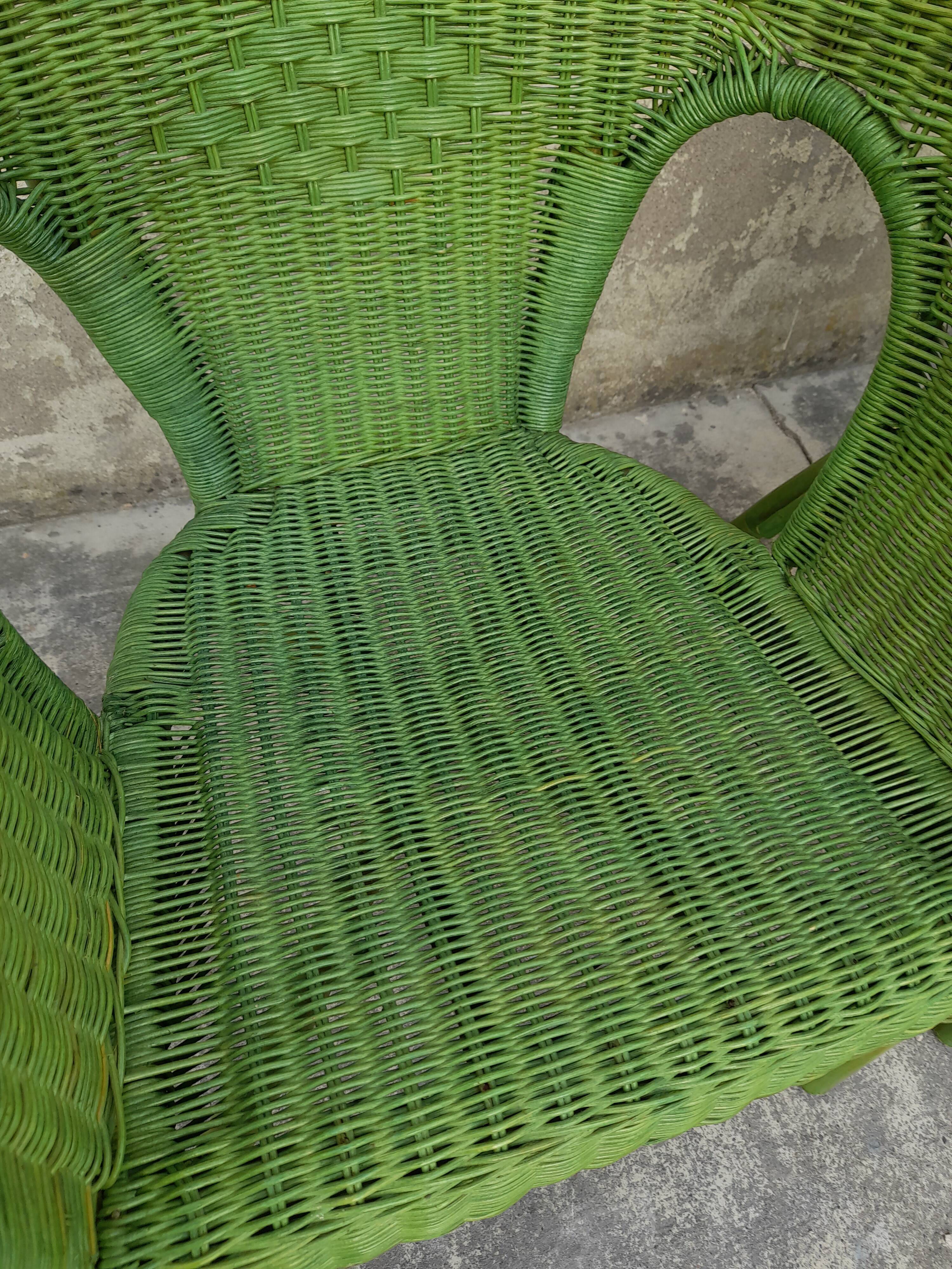 Ensemble de 4 fauteuils en rotin