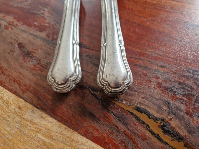 Service carving set with hollow silver handle - Spatours model