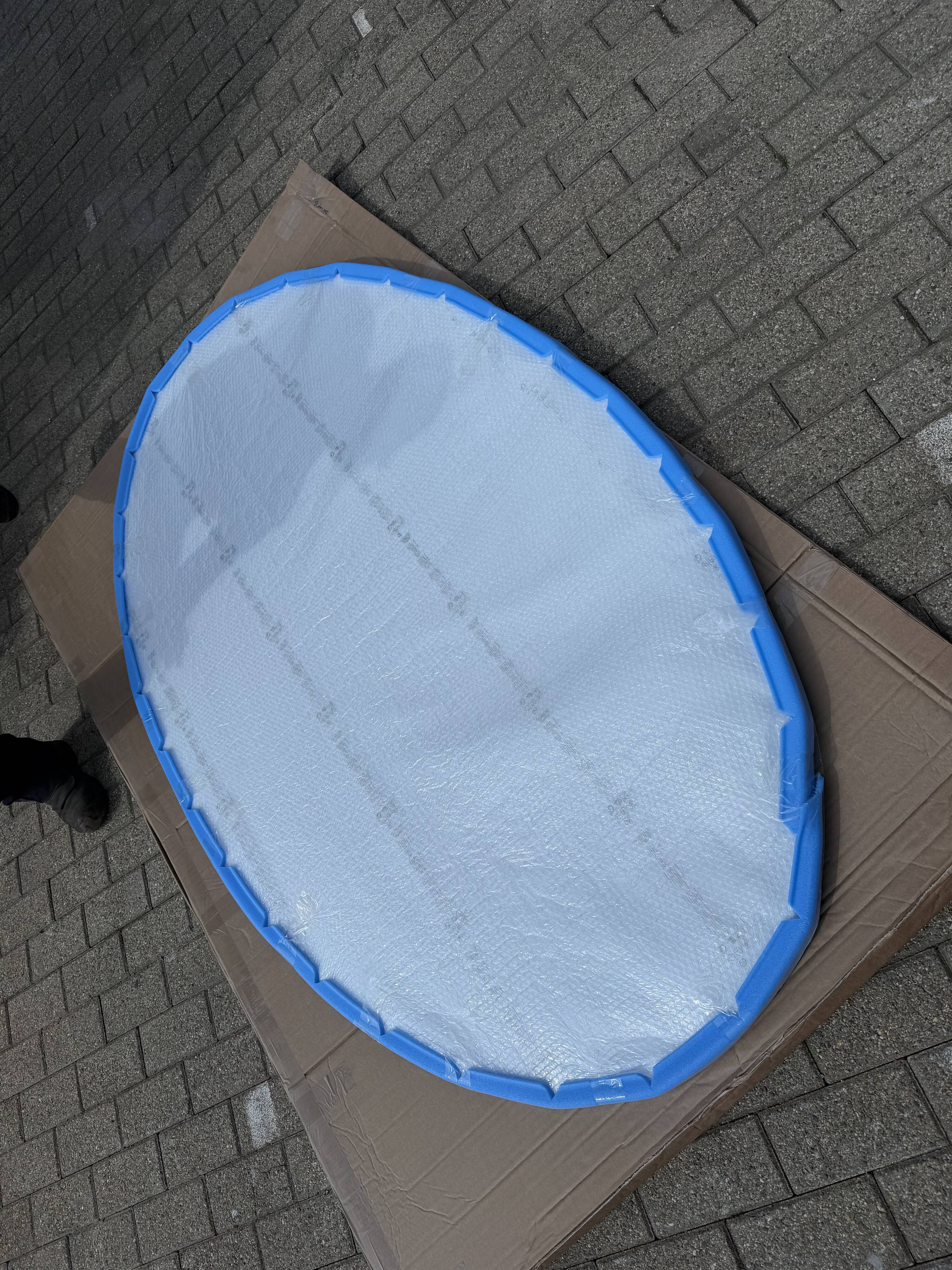 Original oval Tulip Knoll table 198cm white laminate, NEW in the box.