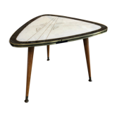 Old coffee table mediator wood & resin compass feet 70s vintage
