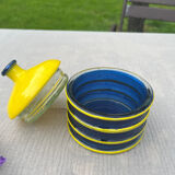 Yellow and navy jar