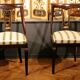 18th Century French Directoire Mahogany Chairs with Silk Blend Upholster Fabric, Set of 4