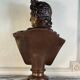 Bronze patina bust medal, Apollo of the Belvedere, bronzier Luppens, 19th century