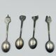 Set of 4 Souvenir Spoons Expo 58 Rare Pavilions