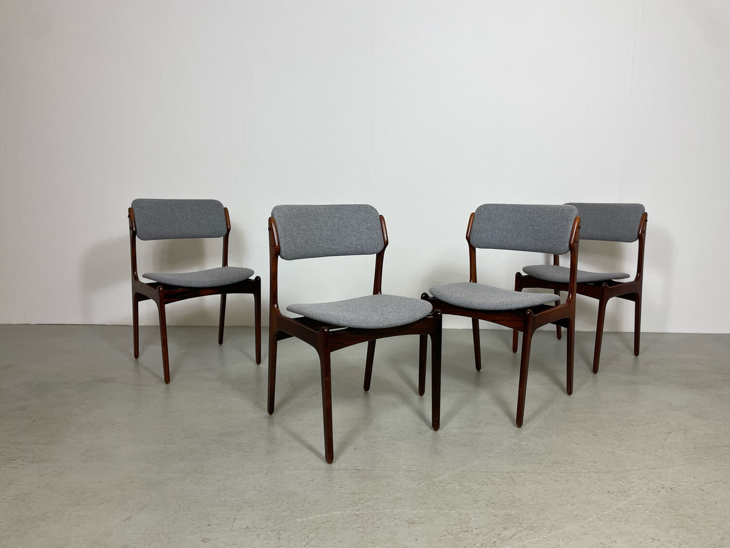 Danish mid-century palisander dining chair model 49 by erik buch for o.d. mobler, 1960s