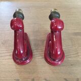 Pair of ceramic sconces grenat 50s