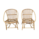 Paire de fauteuils en rotin