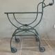 Patinated green-grey wrought iron dessert table