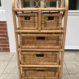 Vintage rattan chiffonier