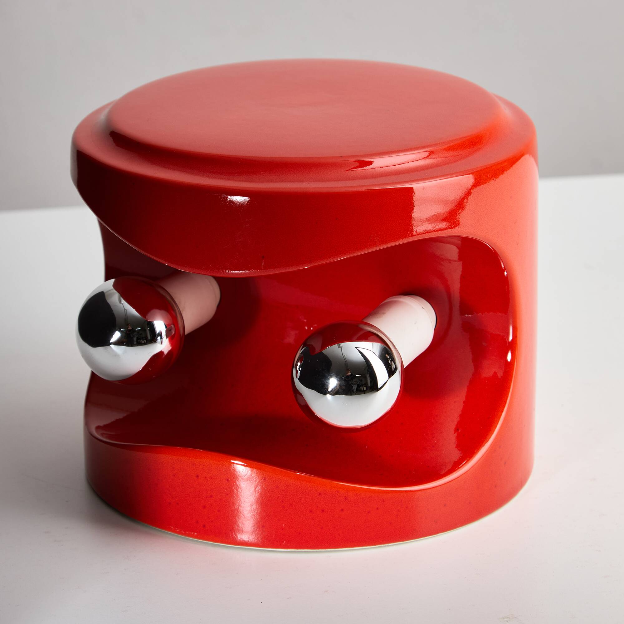 Perdomello 70 Orange Ceramic Table Lamp, 1970s