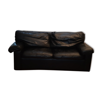 Convertible leather sofa