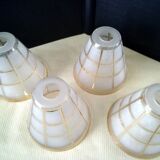 4 Globes, lampshades for Art Deco chandelier